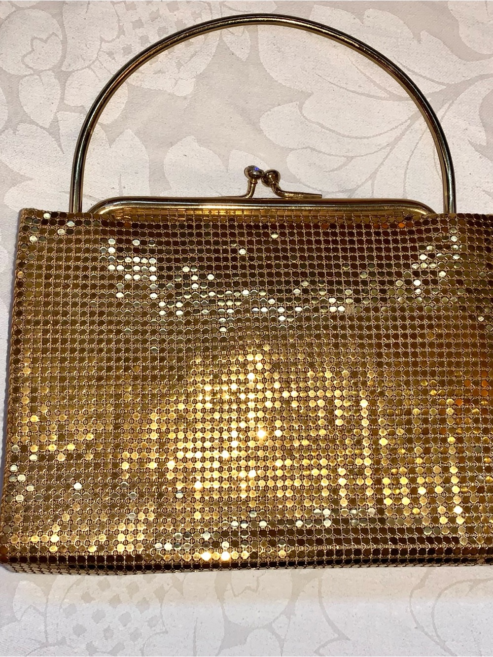 Vintage 1960’s gold mesh Evening Handle Bag handbag purse duramesh